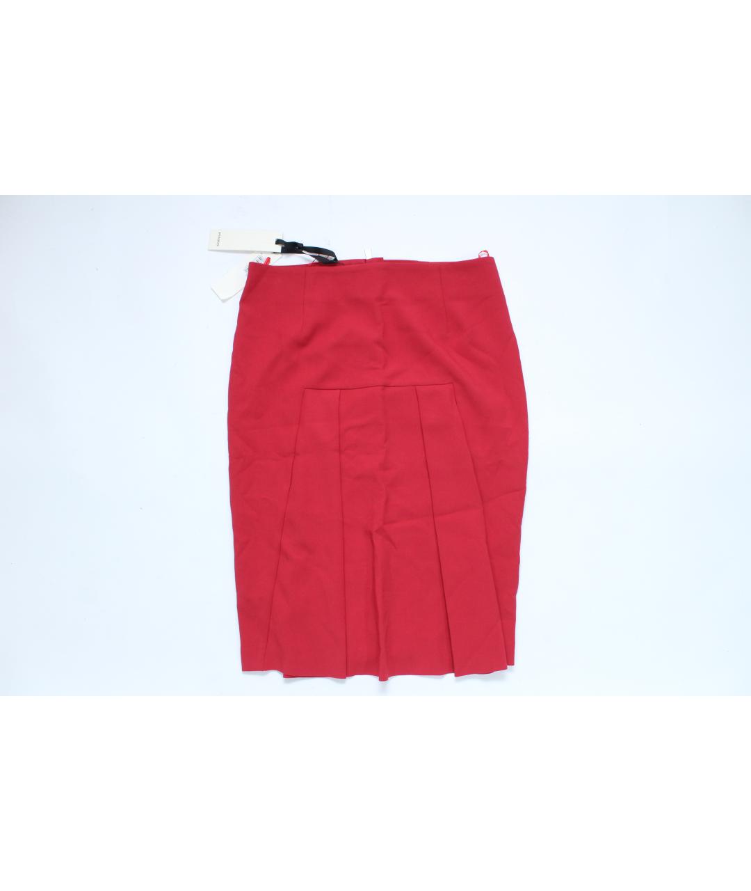 PINKO Красная полиэстеровая юбка миди, фото 2