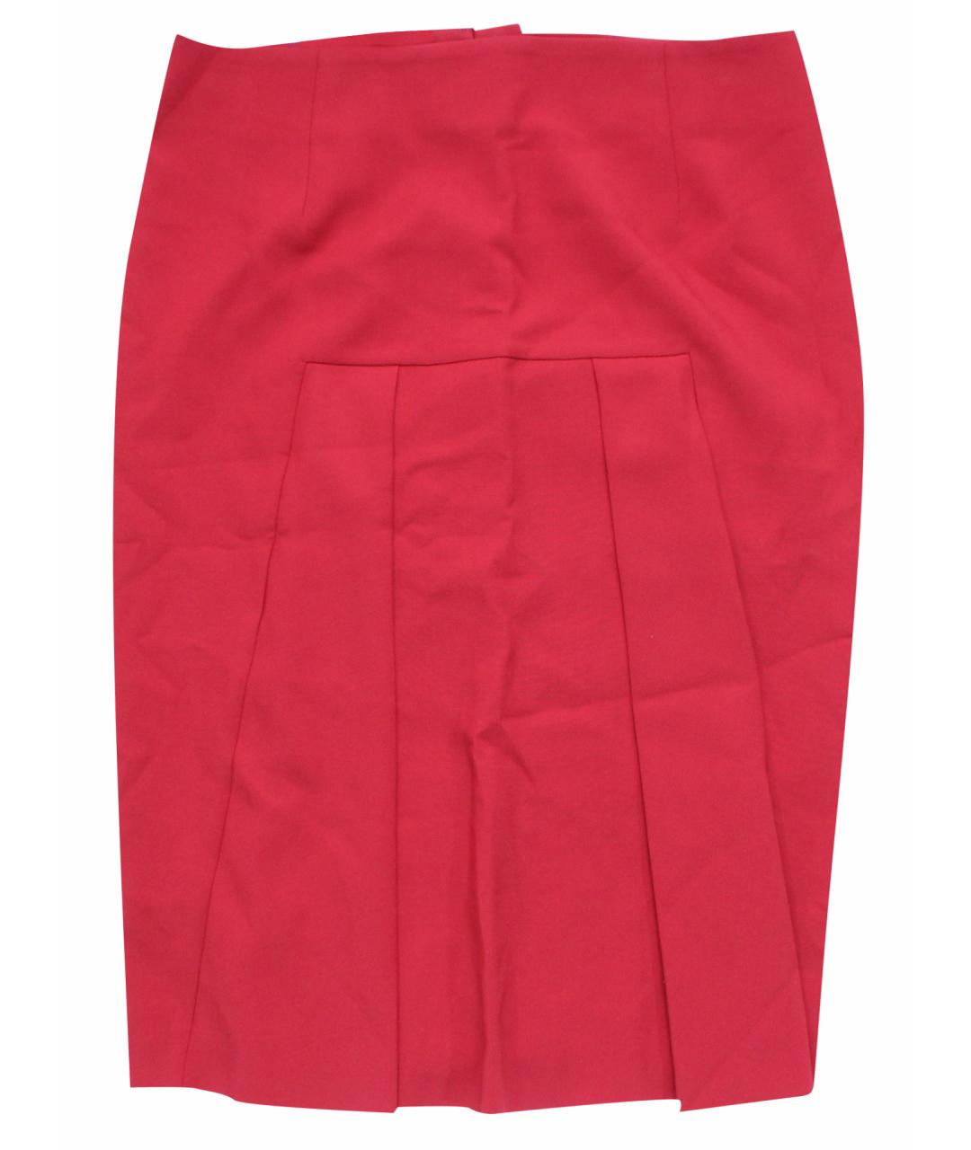 PINKO Красная полиэстеровая юбка миди, фото 1