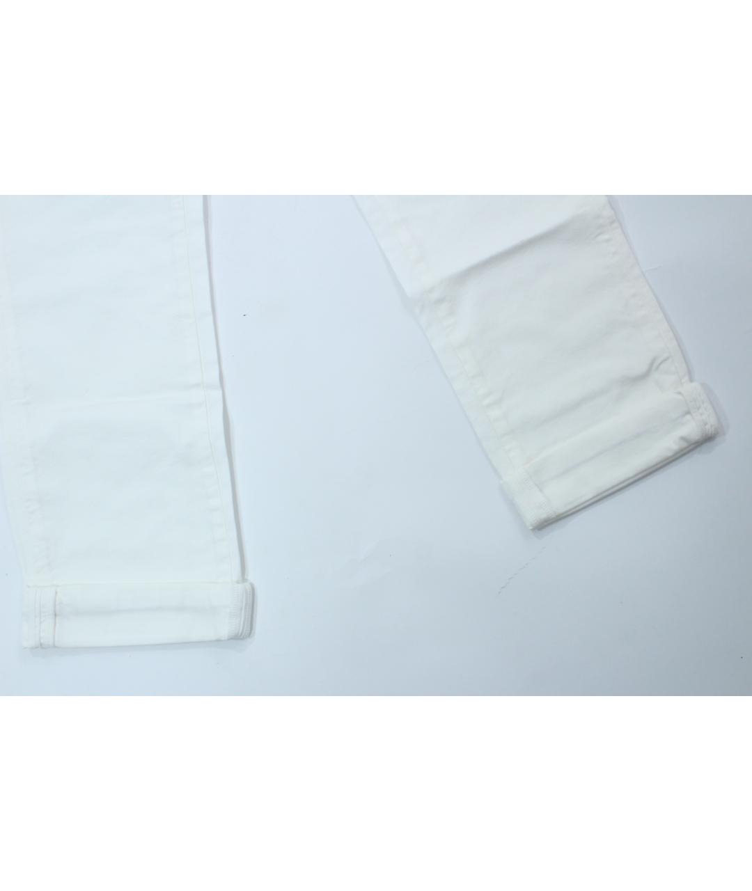 PINKO Белые хлопок-полиэтиленовые джинсы слим, фото 5