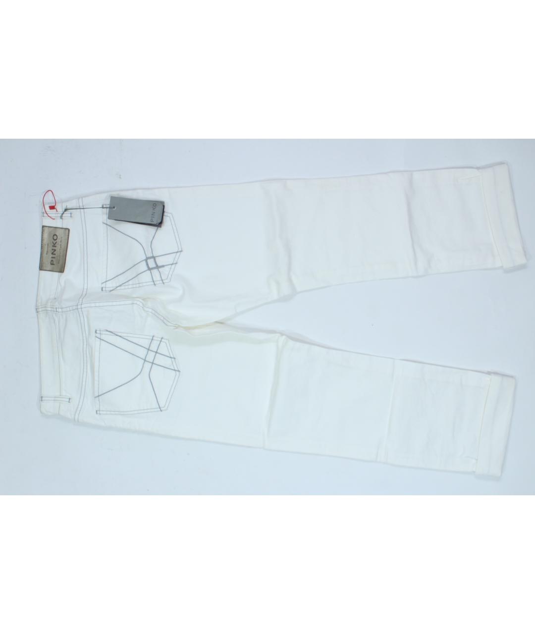 PINKO Белые хлопок-полиэтиленовые джинсы слим, фото 6