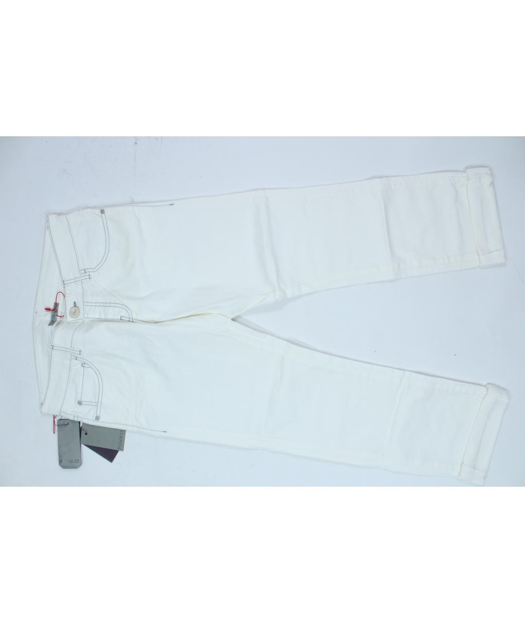 PINKO Белые хлопок-полиэтиленовые джинсы слим, фото 10