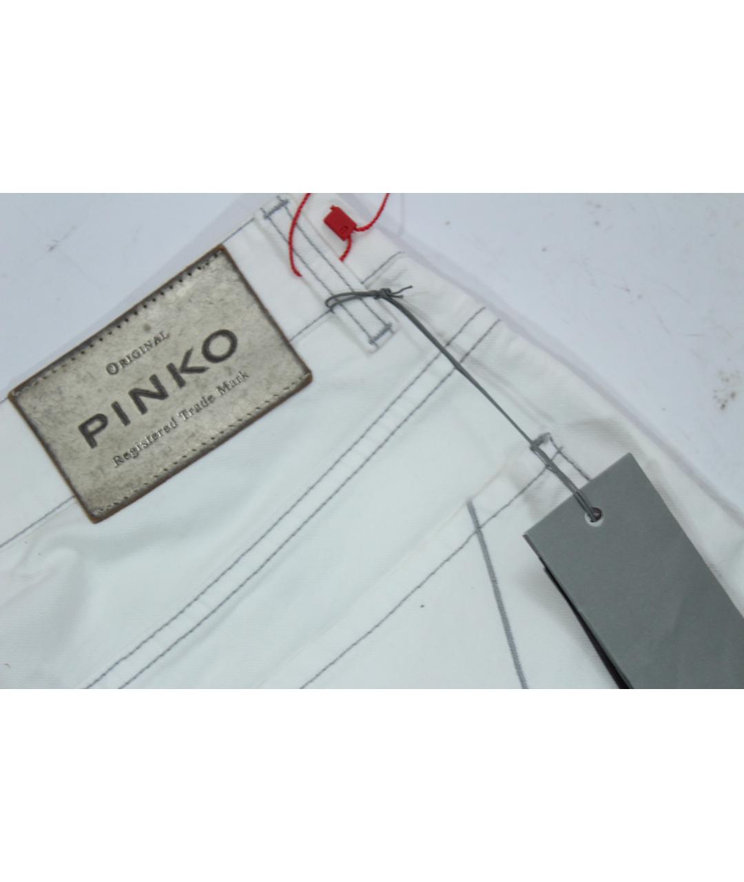 PINKO Белые хлопок-полиэтиленовые джинсы слим, фото 7