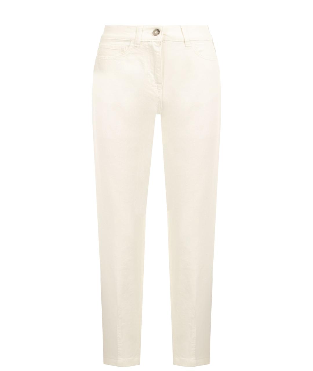 PESERICO Белые хлопковые прямые джинсы, фото 1