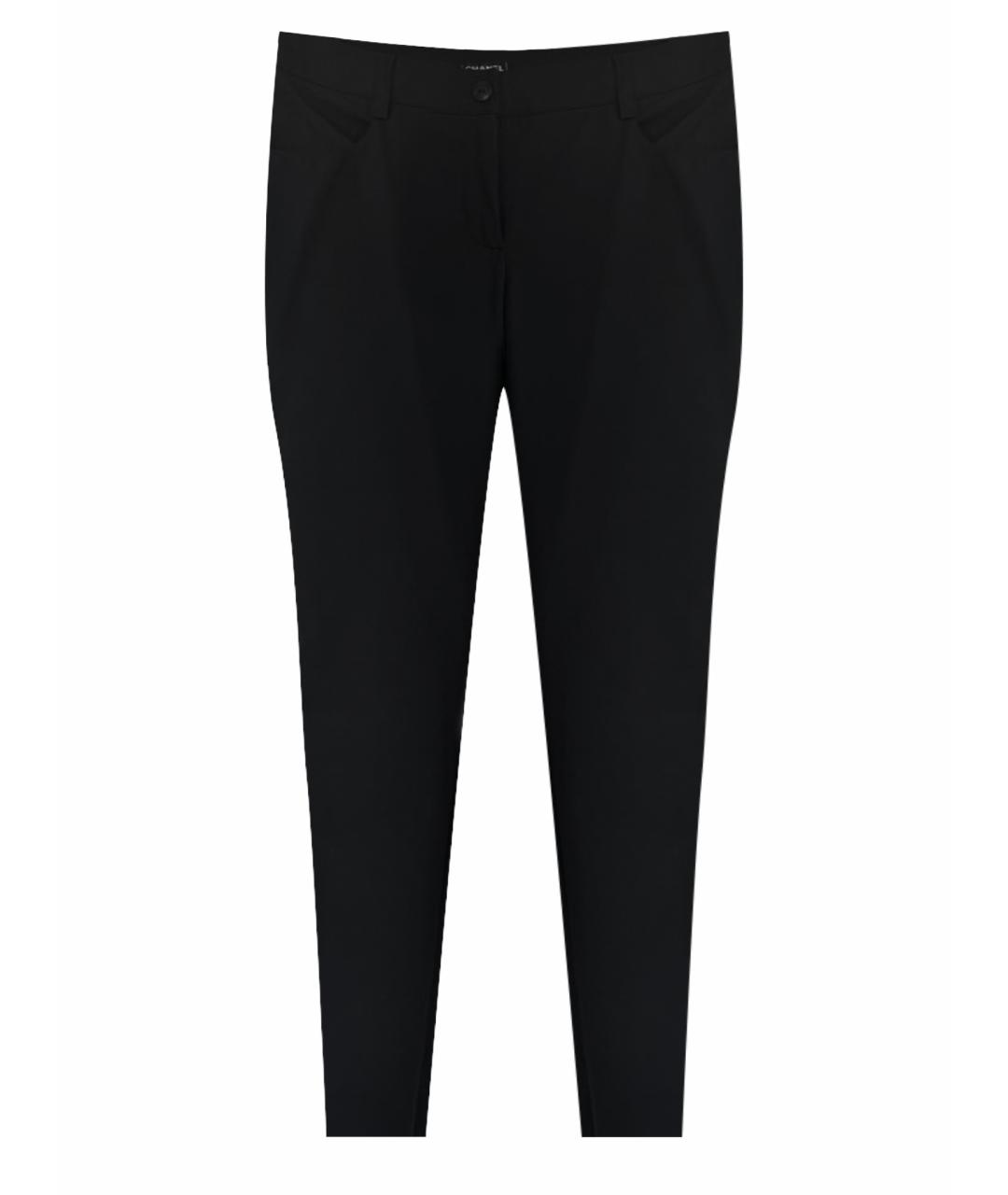 CHANEL PRE-OWNED Черные шерстяные брюки узкие, фото 1