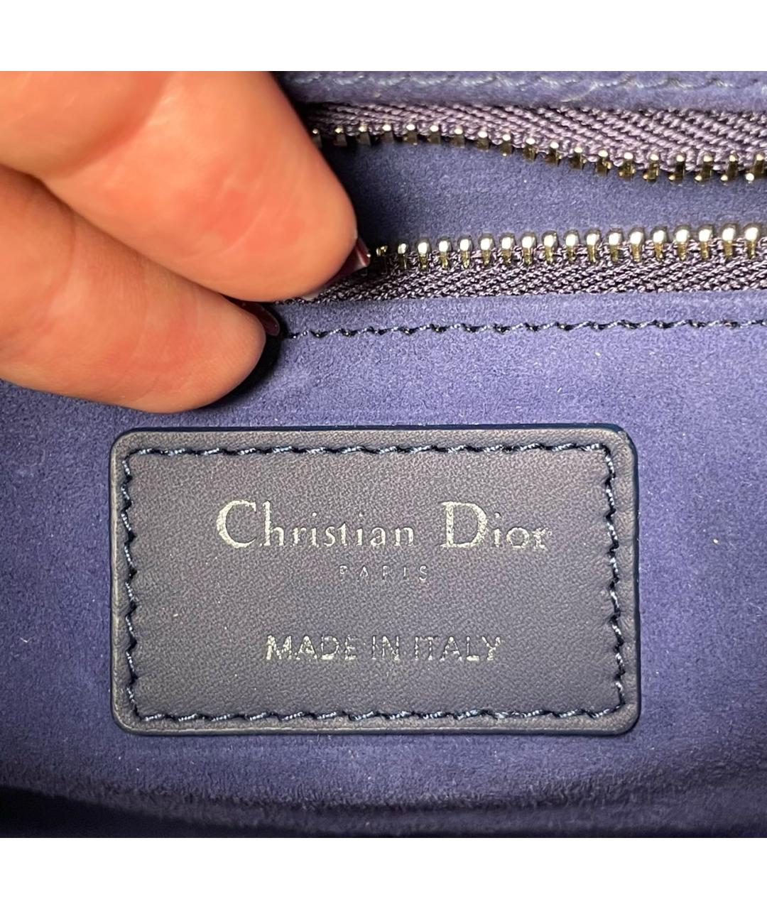 CHRISTIAN DIOR PRE-OWNED Синяя кожаная сумка тоут, фото 6