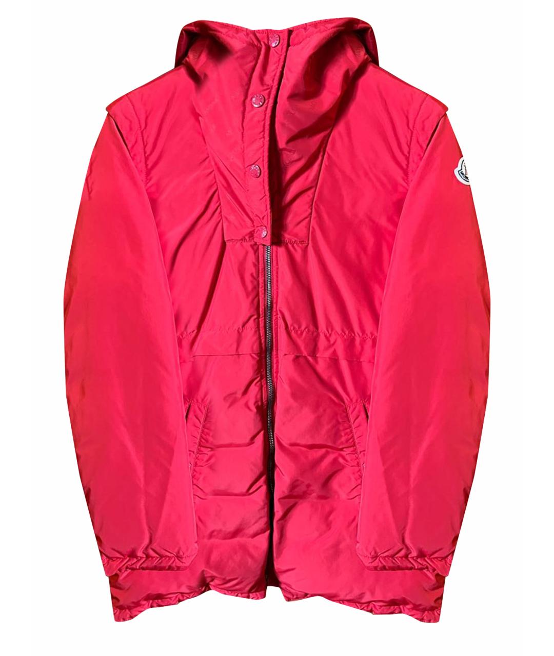 MONCLER Красная полиэстеровая куртка, фото 1