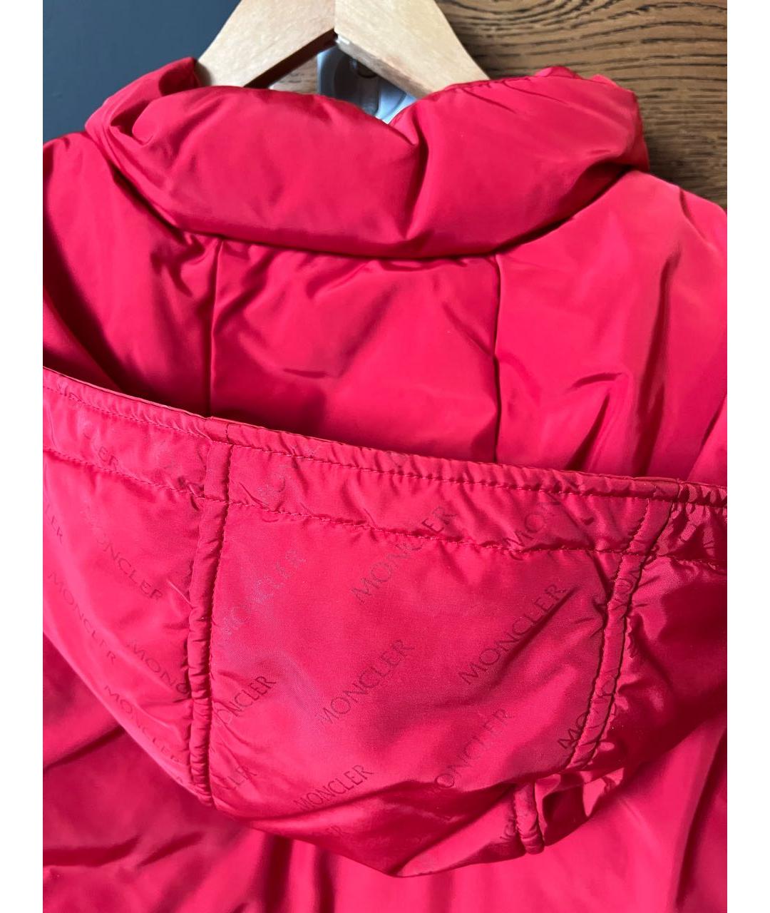 MONCLER Красная полиэстеровая куртка, фото 3
