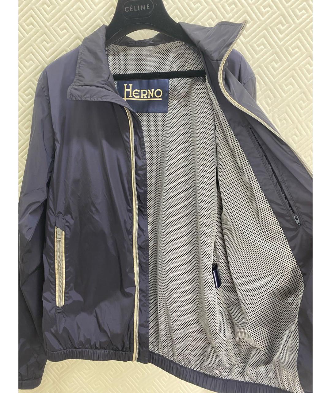HERNO Темно-синяя полиамидовая куртка, фото 4
