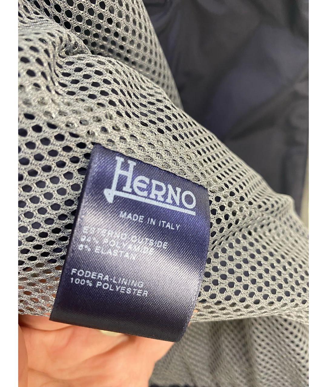 HERNO Темно-синяя полиамидовая куртка, фото 6