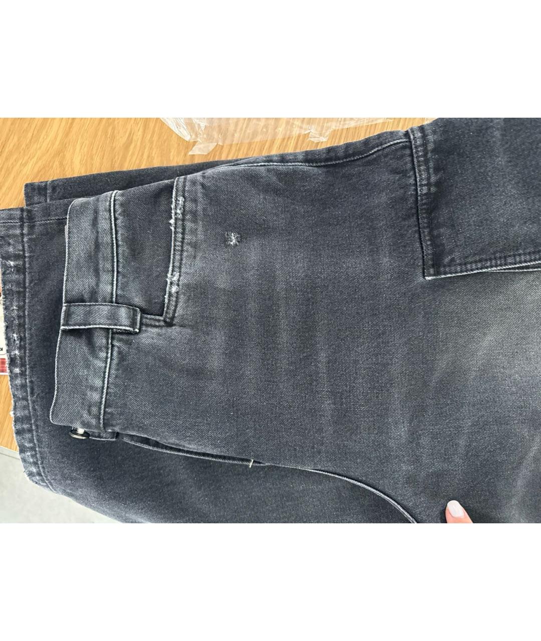 PALM ANGELS Антрацитовые хлопковые прямые джинсы, фото 4