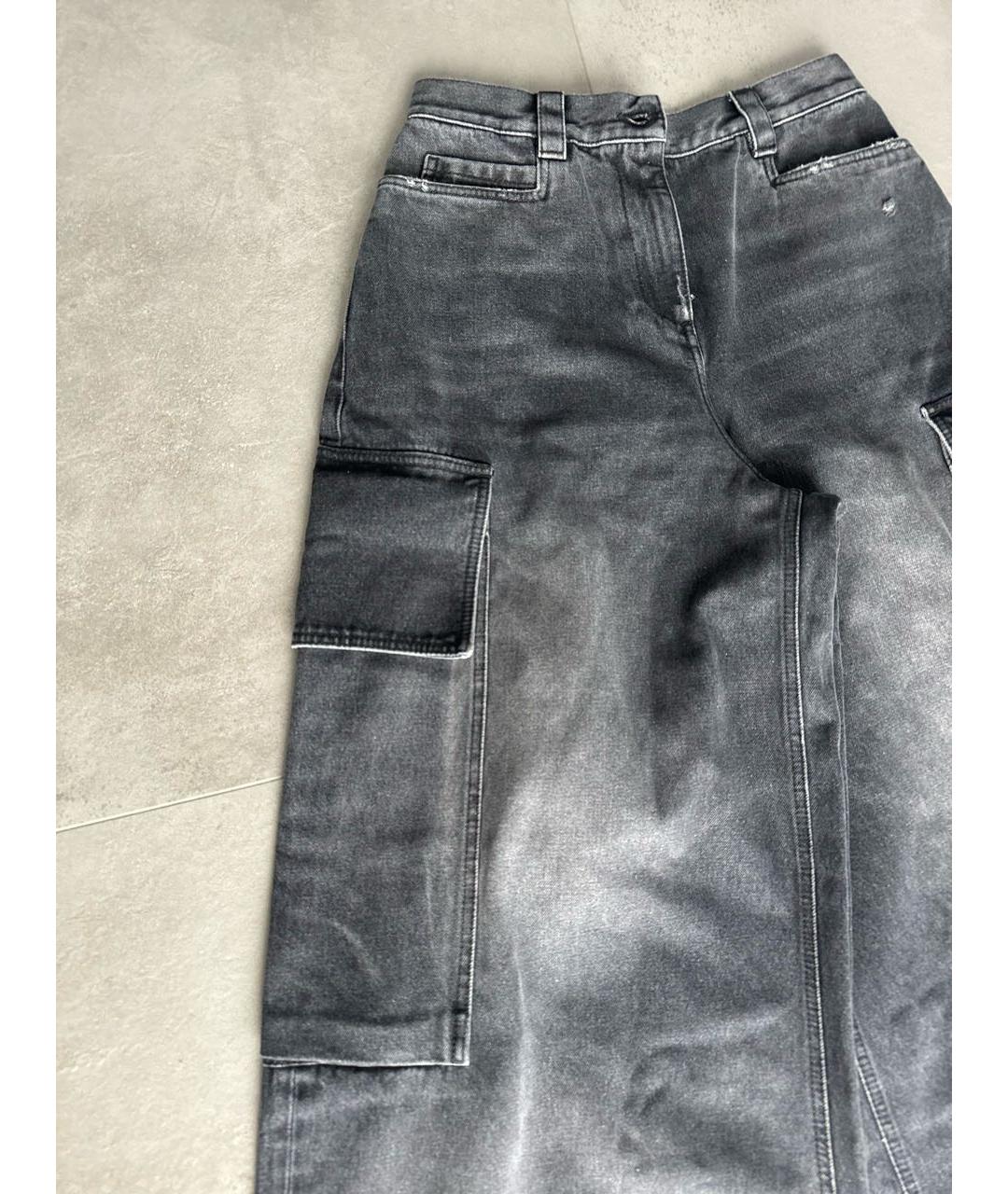 PALM ANGELS Антрацитовые хлопковые прямые джинсы, фото 6