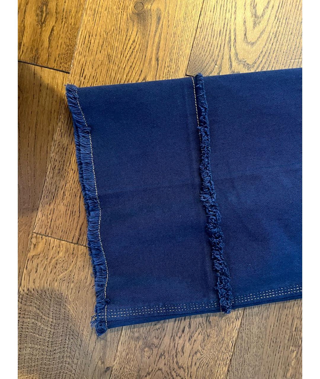 MIU MIU Темно-синие хлопко-полиэстеровые прямые джинсы, фото 4