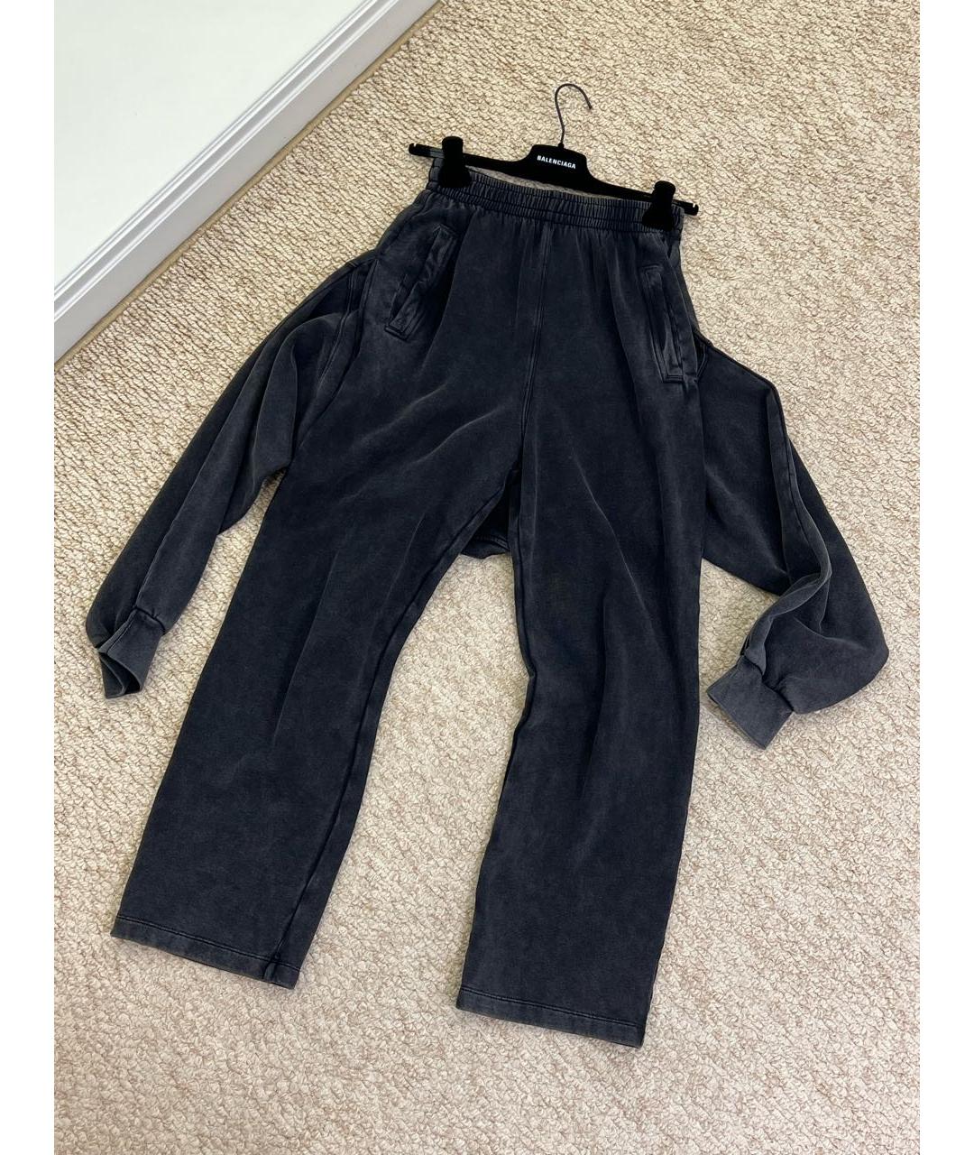 BALENCIAGA Черные хлопковые брюки широкие, фото 2