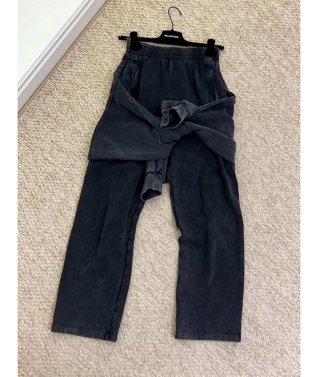 BALENCIAGA Черные хлопковые брюки широкие, фото 9