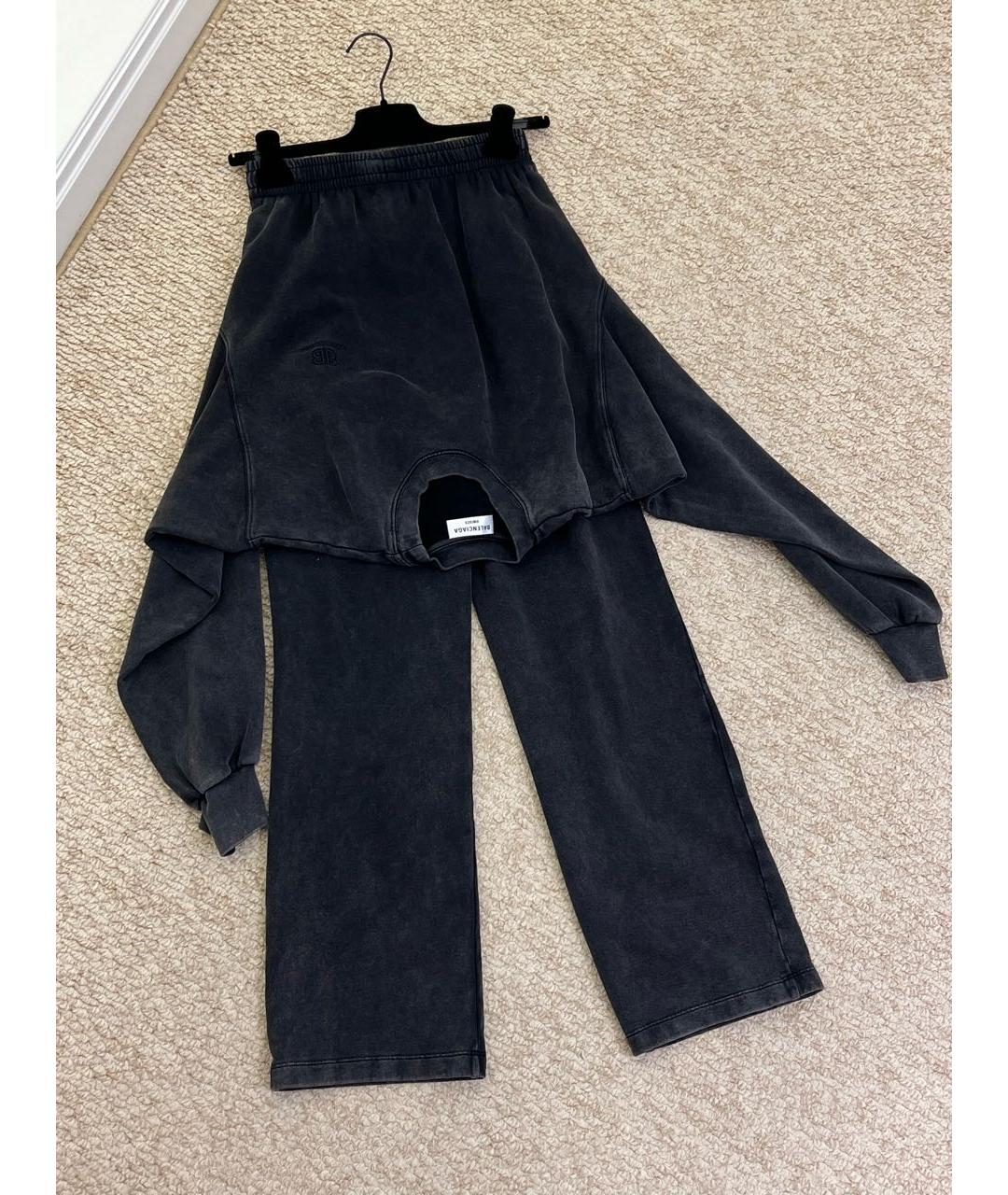 BALENCIAGA Черные хлопковые брюки широкие, фото 3
