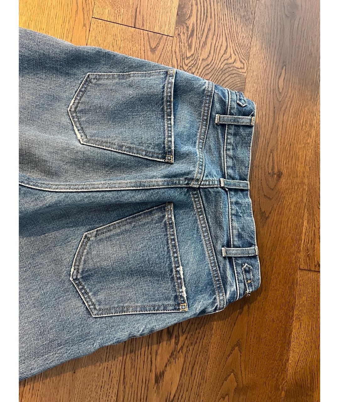 CELINE PRE-OWNED Голубые хлопковые прямые джинсы, фото 5