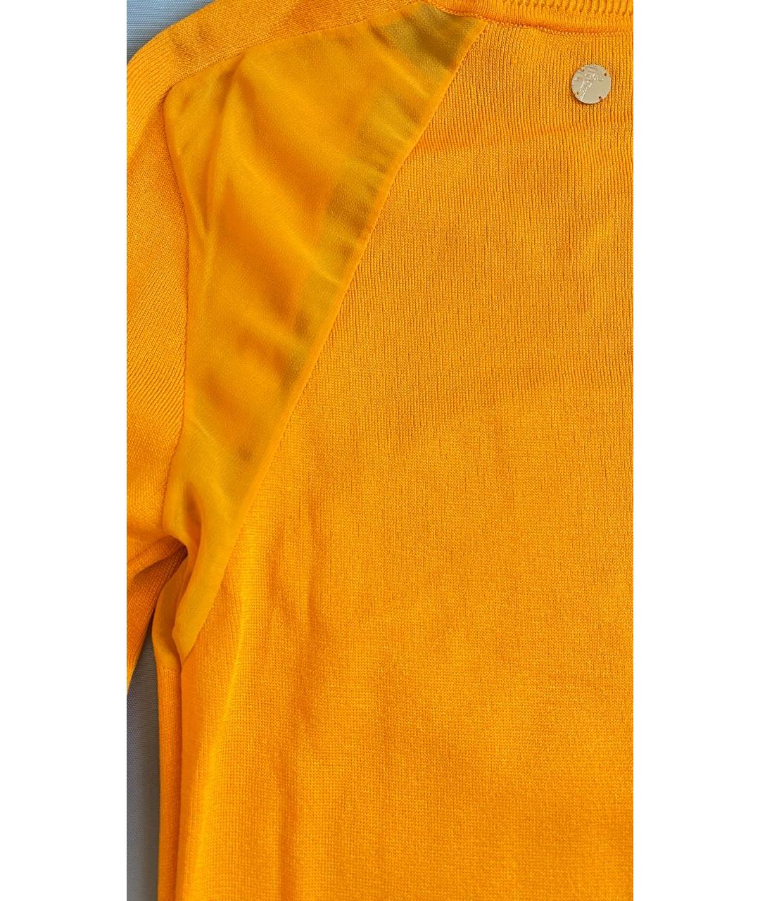 VERSACE COLLECTION Оранжевое вискозное коктейльное платье, фото 4