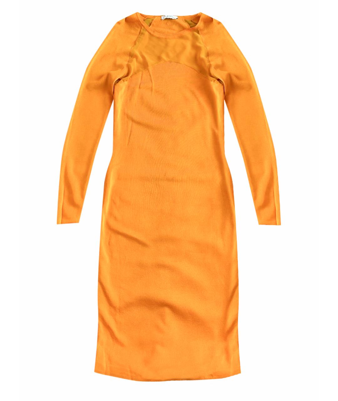VERSACE COLLECTION Оранжевое вискозное коктейльное платье, фото 1