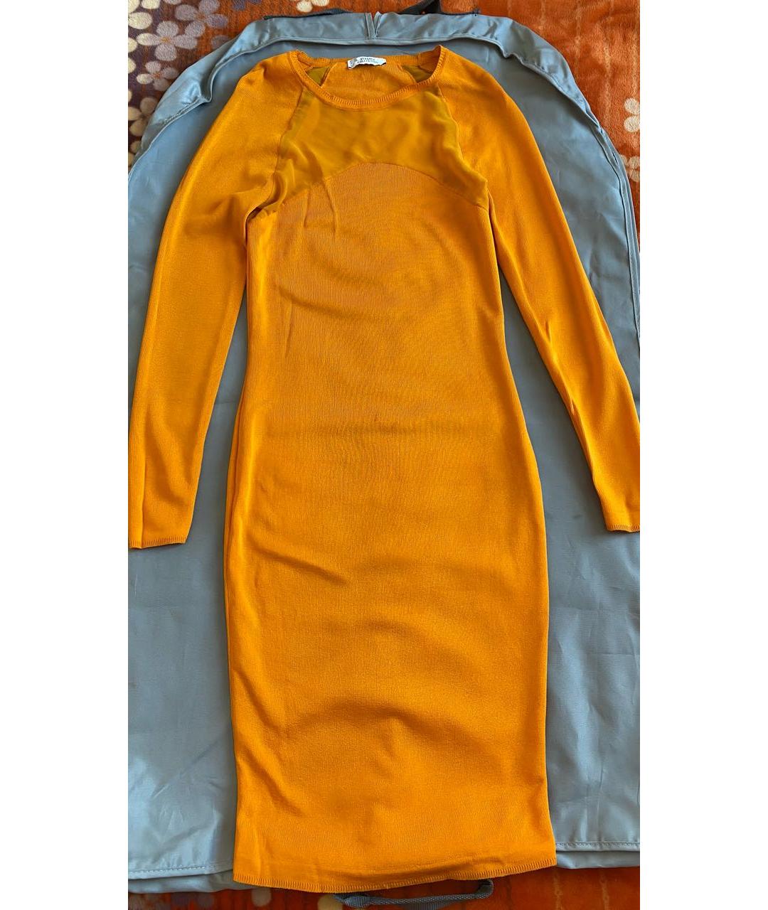 VERSACE COLLECTION Оранжевое вискозное коктейльное платье, фото 7