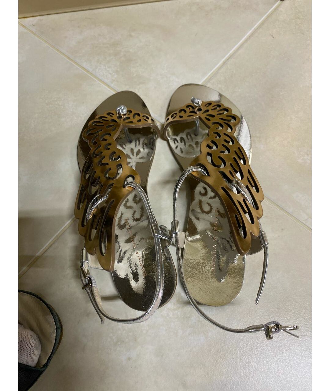 SOPHIA WEBSTER Серебряные кожаные сандалии, фото 3