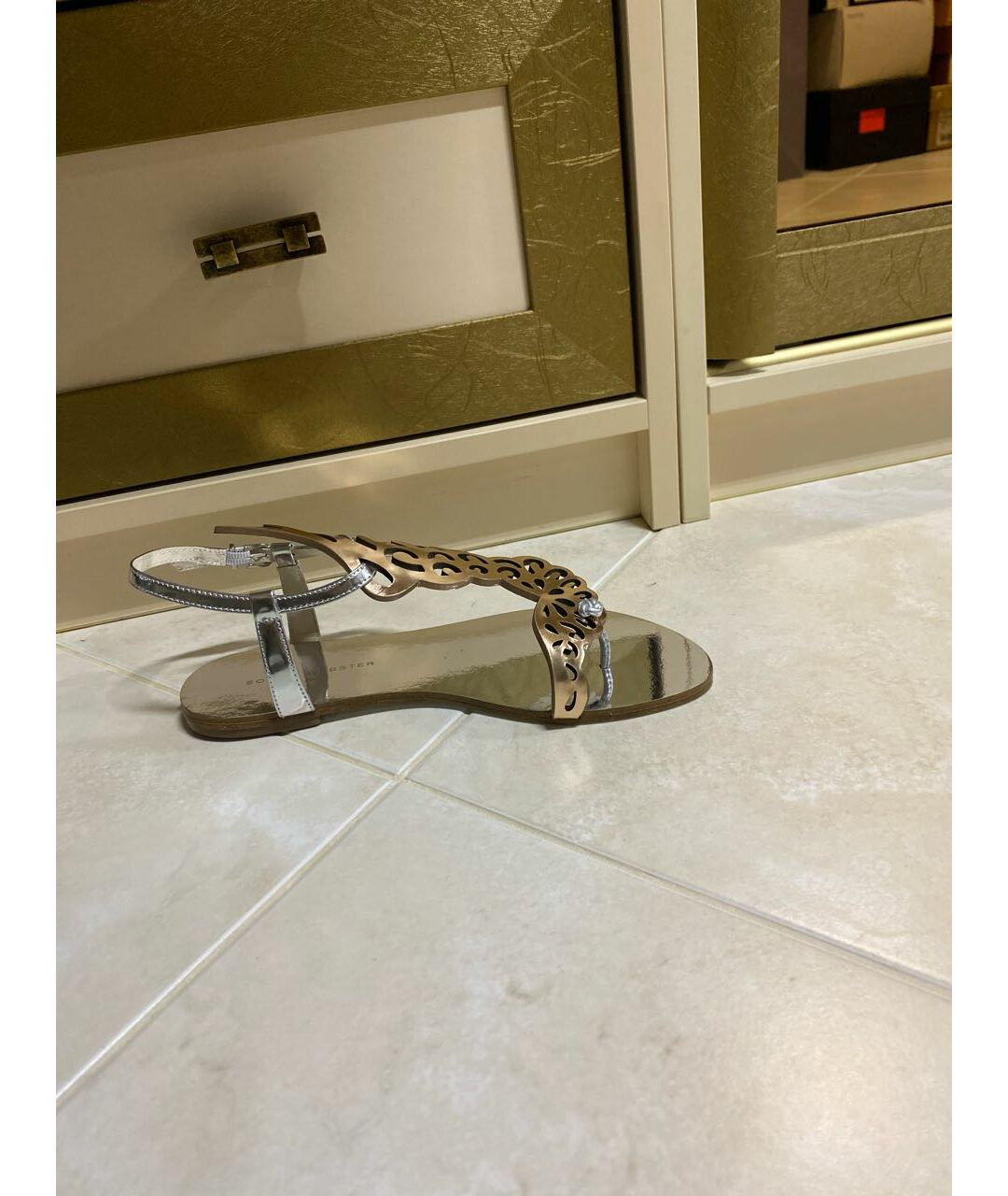 SOPHIA WEBSTER Серебряные кожаные сандалии, фото 5