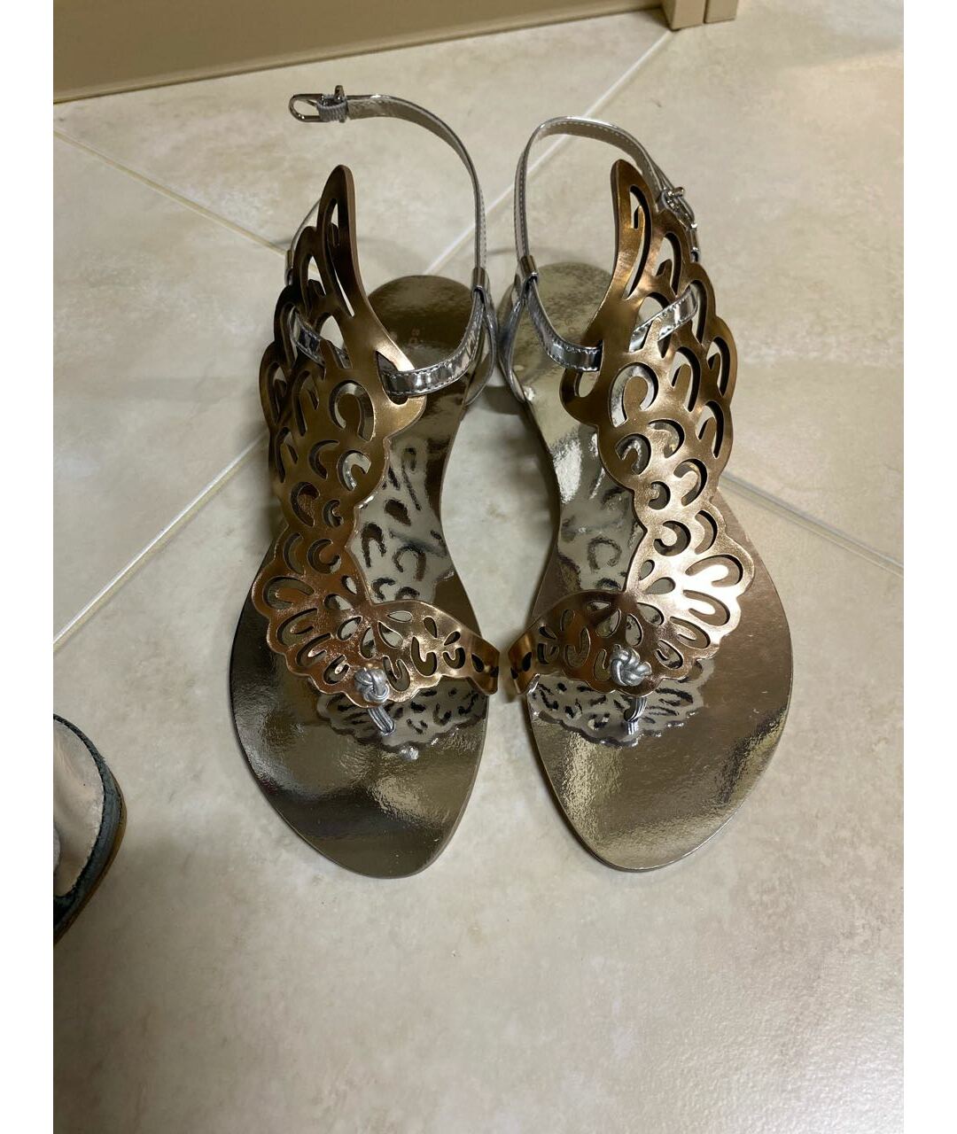 SOPHIA WEBSTER Серебряные кожаные сандалии, фото 2