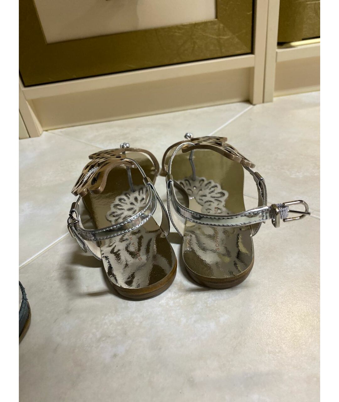 SOPHIA WEBSTER Серебряные кожаные сандалии, фото 4