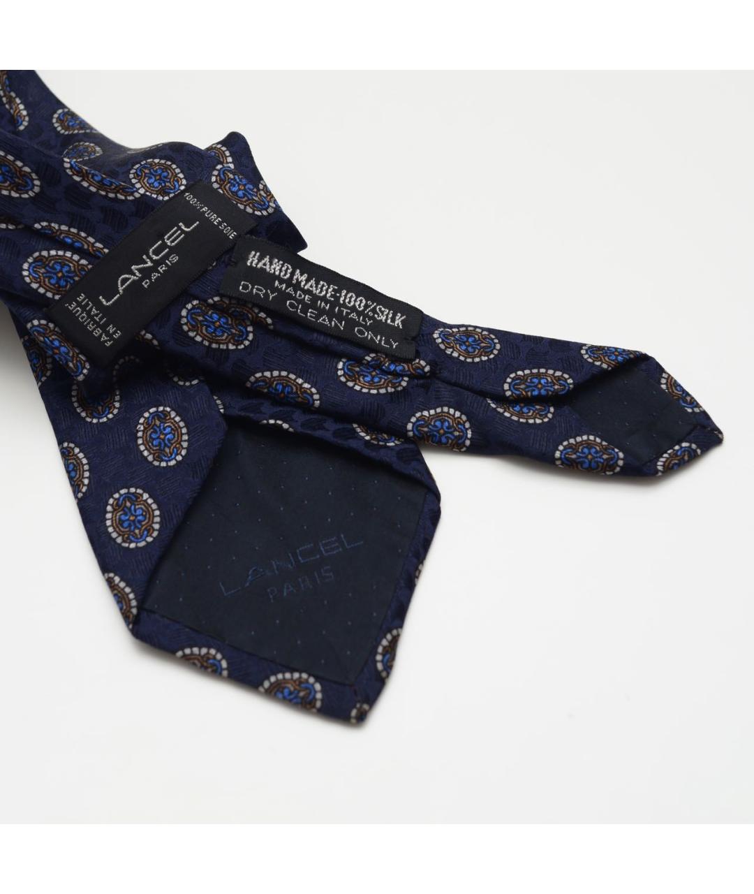 LANCEL Темно-синий шелковый галстук, фото 2