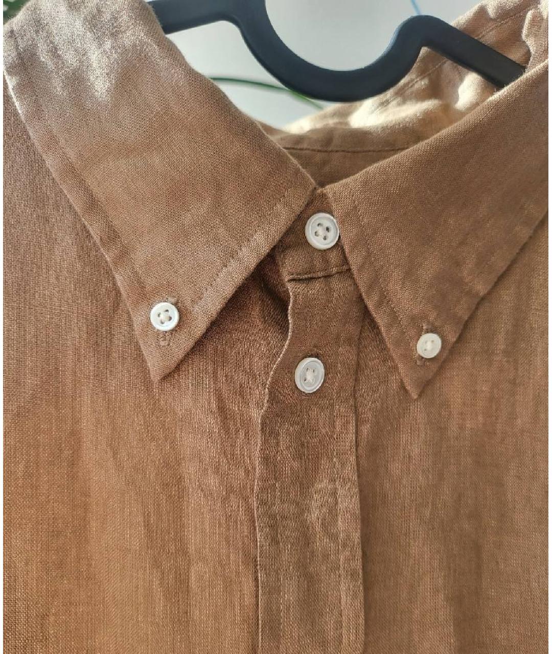 POLO RALPH LAUREN Коричневая льняная рубашка, фото 5