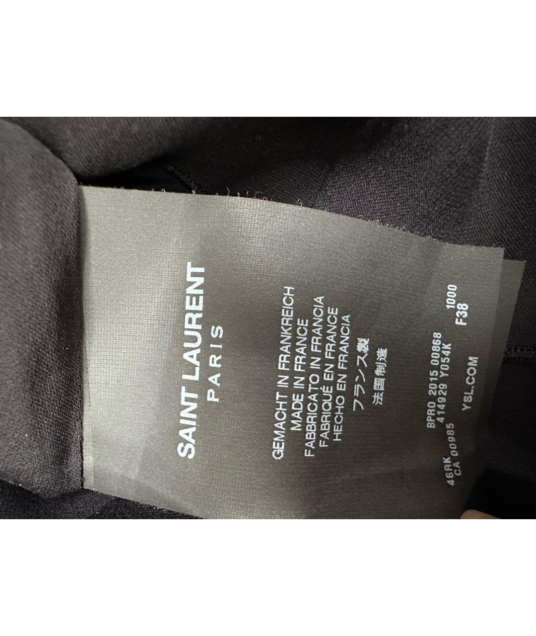 SAINT LAURENT Черное полиэстеровое платье, фото 6