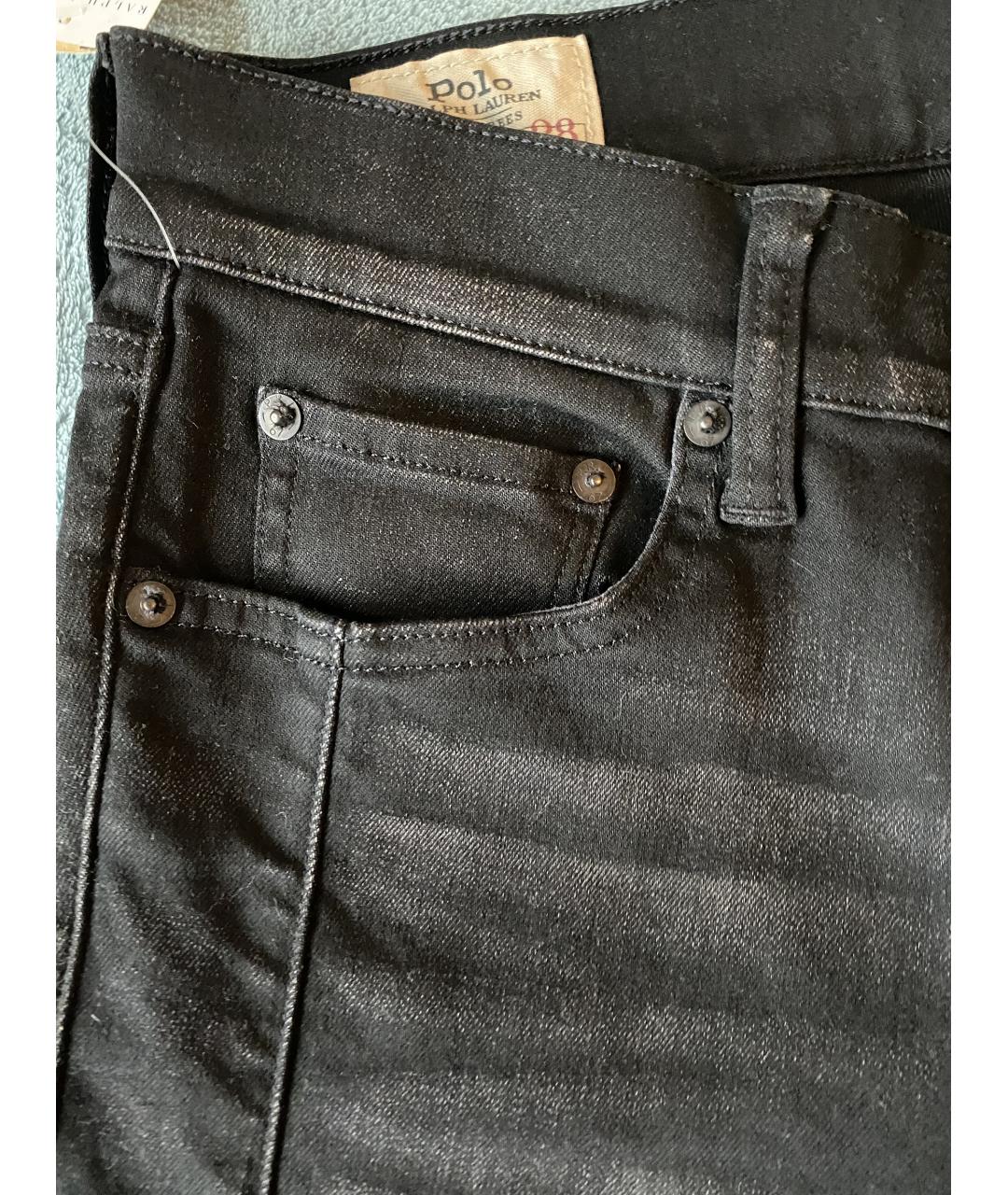 POLO RALPH LAUREN Черные хлопковые джинсы слим, фото 4
