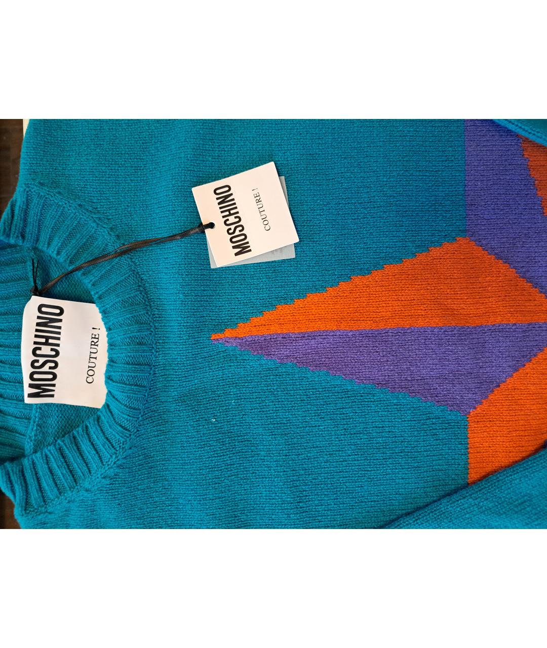 MOSCHINO Зеленый кашемировый джемпер / свитер, фото 3