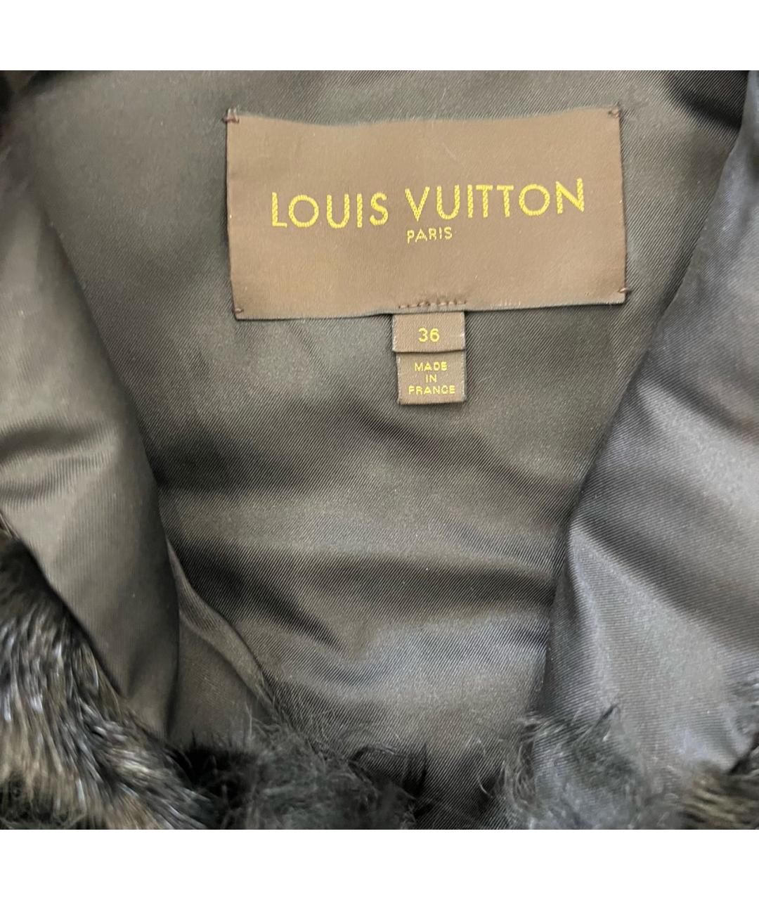 LOUIS VUITTON PRE-OWNED Темно-синий меховой жилет, фото 4