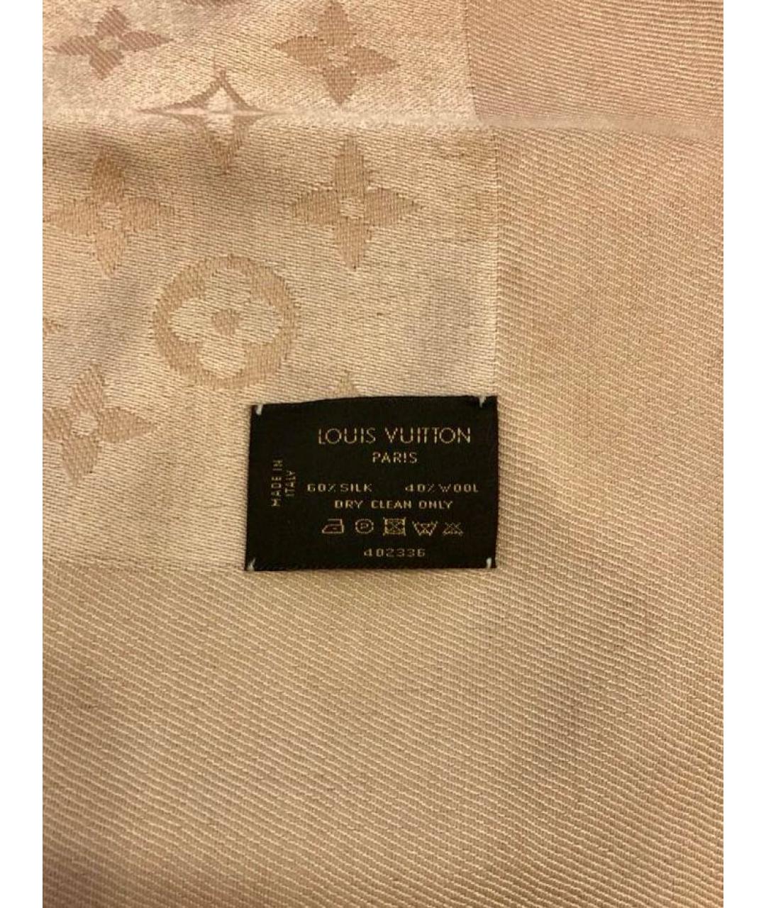 LOUIS VUITTON PRE-OWNED Бежевый шелковый платок, фото 3