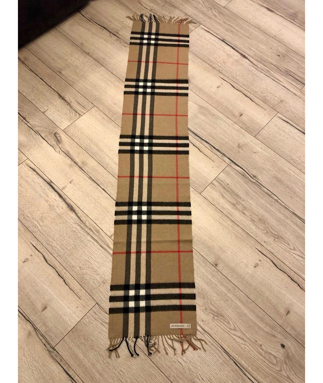 BURBERRY Бежевый кашемировый шарф, фото 2