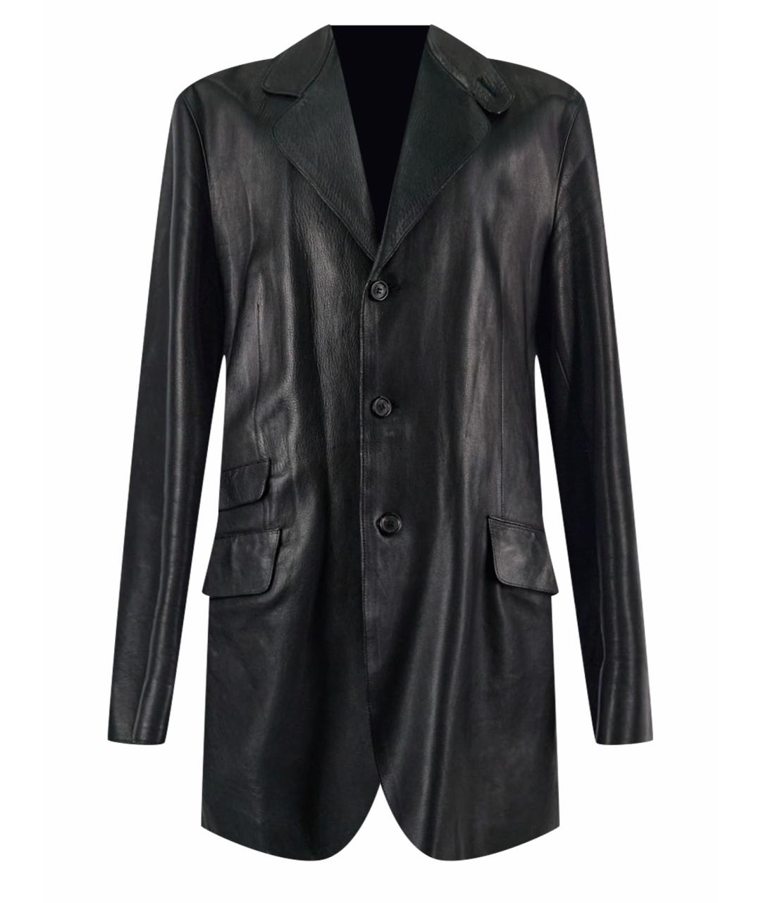 PRADA Черный кожаный пиджак, фото 1