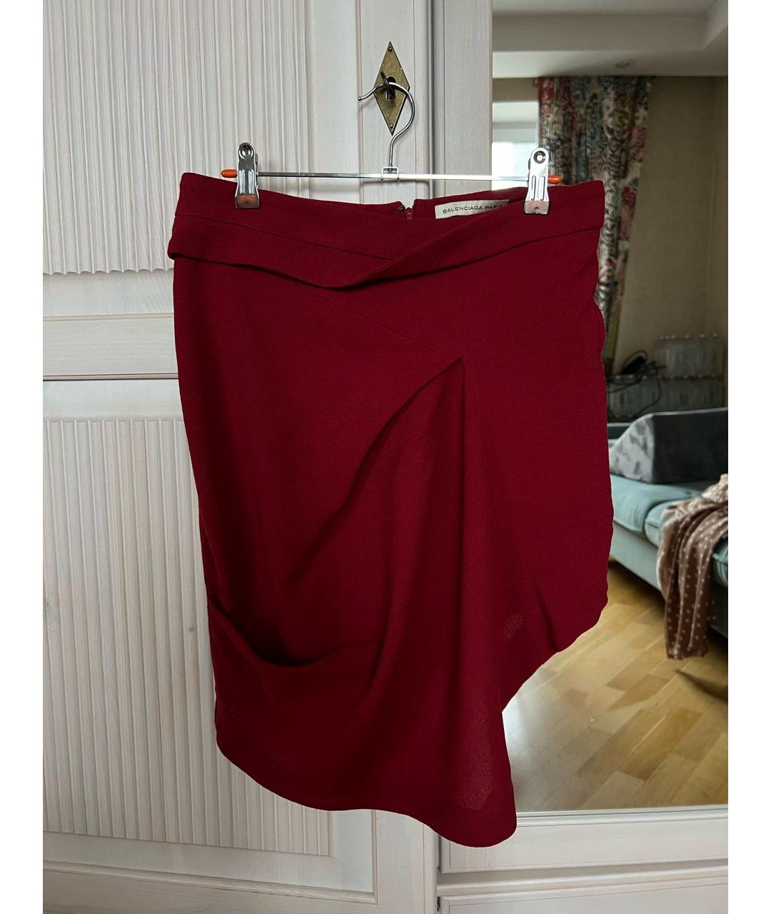BALENCIAGA Бордовый шерстяной костюм с юбками, фото 6