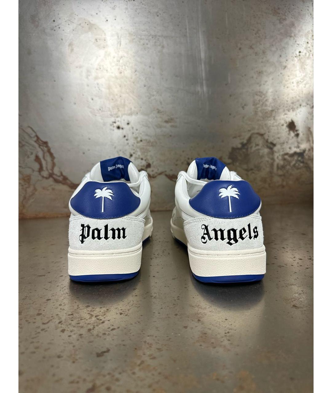 PALM ANGELS Белые кожаные низкие кроссовки / кеды, фото 4
