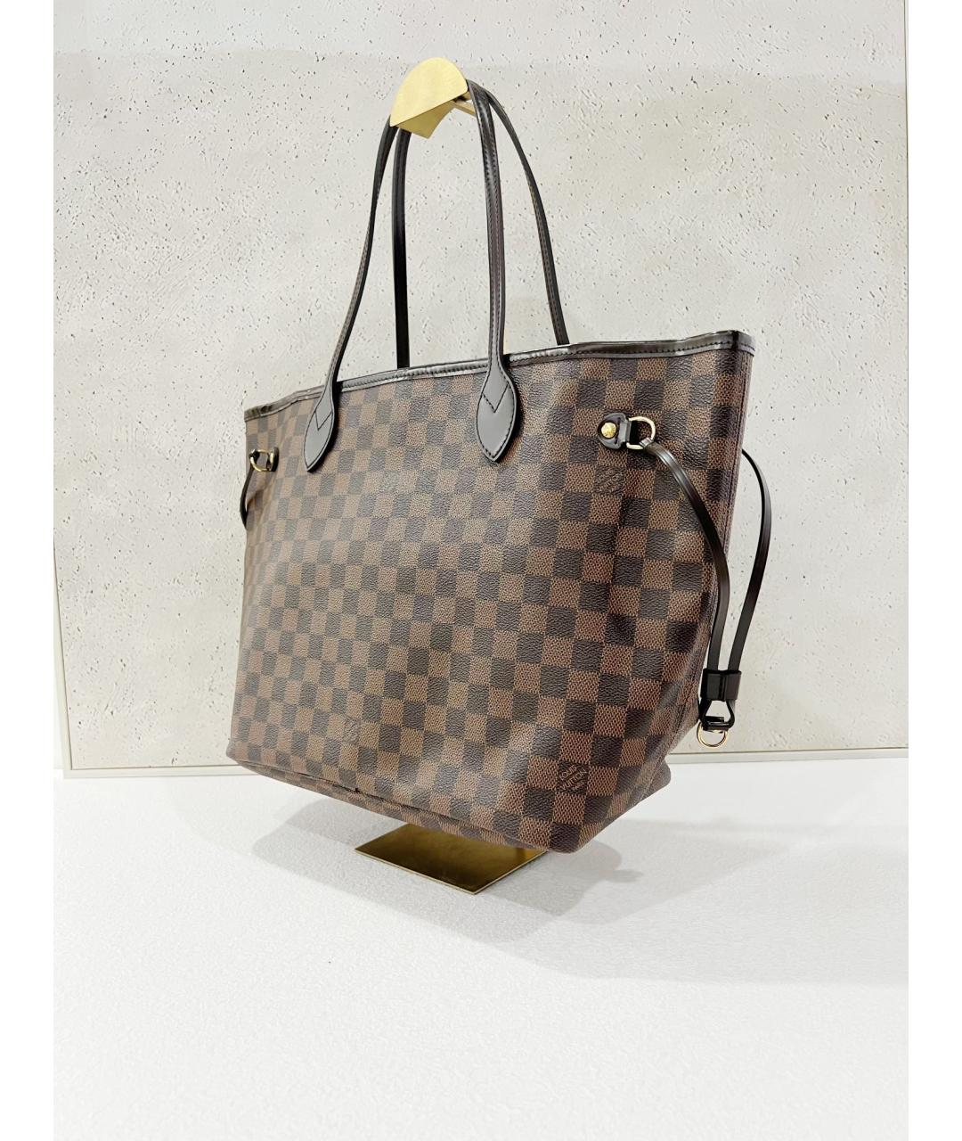 LOUIS VUITTON Коричневая кожаная сумка тоут, фото 4