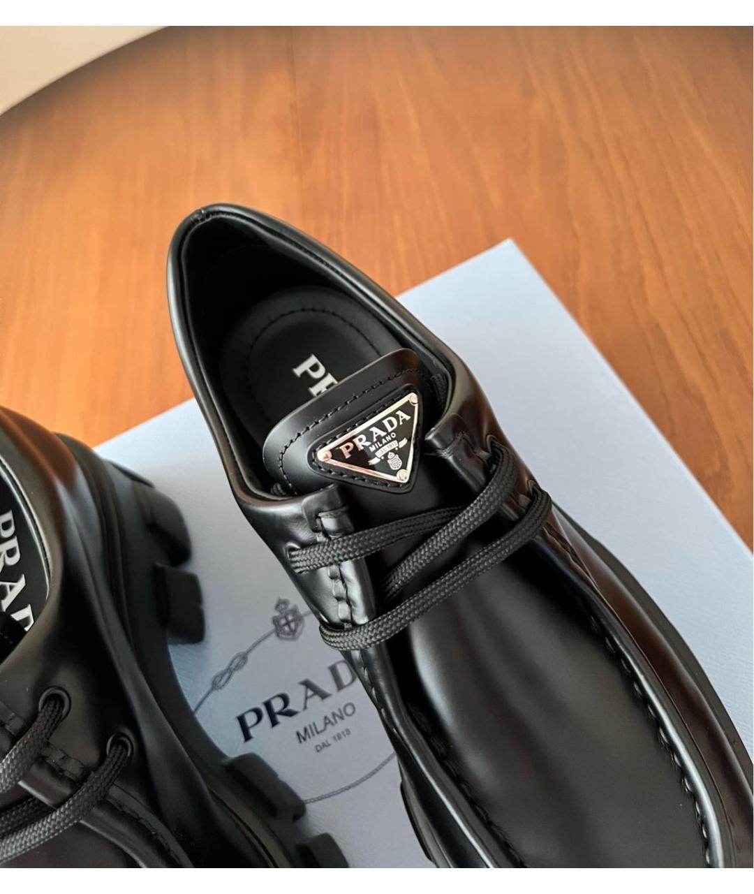 PRADA Черные кожаные лоферы, фото 3