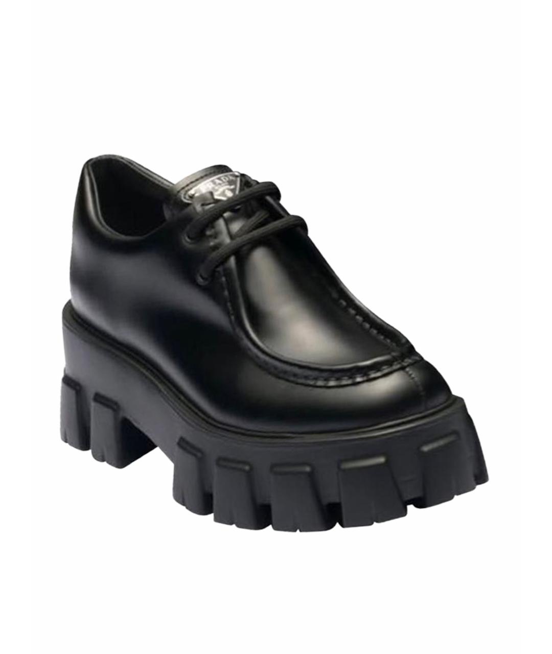 PRADA Черные кожаные лоферы, фото 1