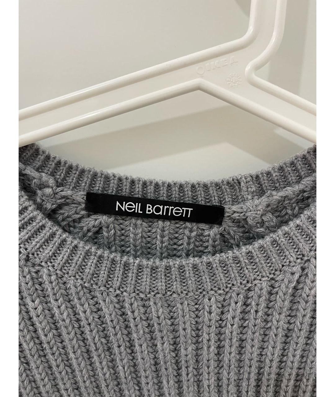 NEIL BARRETT Серый шерстяной джемпер / свитер, фото 3