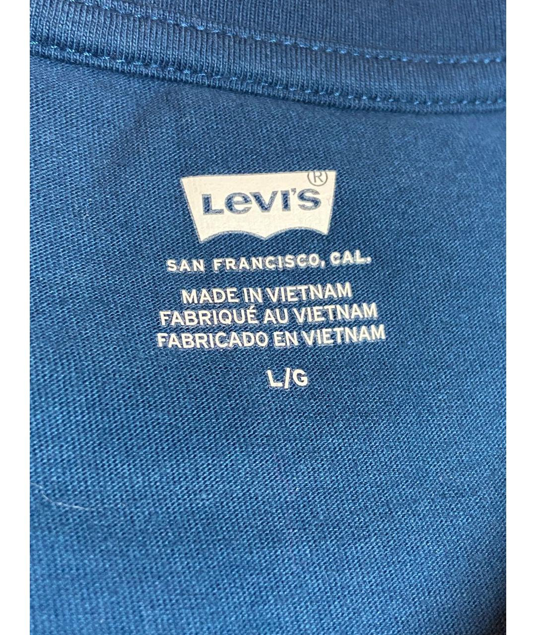 LEVI'S Синяя хлопковая футболка, фото 3