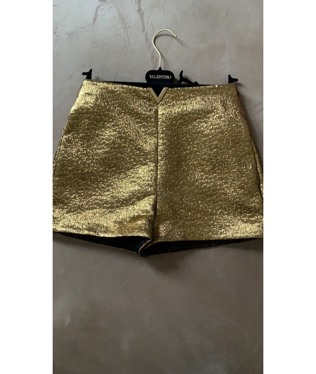 VALENTINO Золотые шорты, фото 4