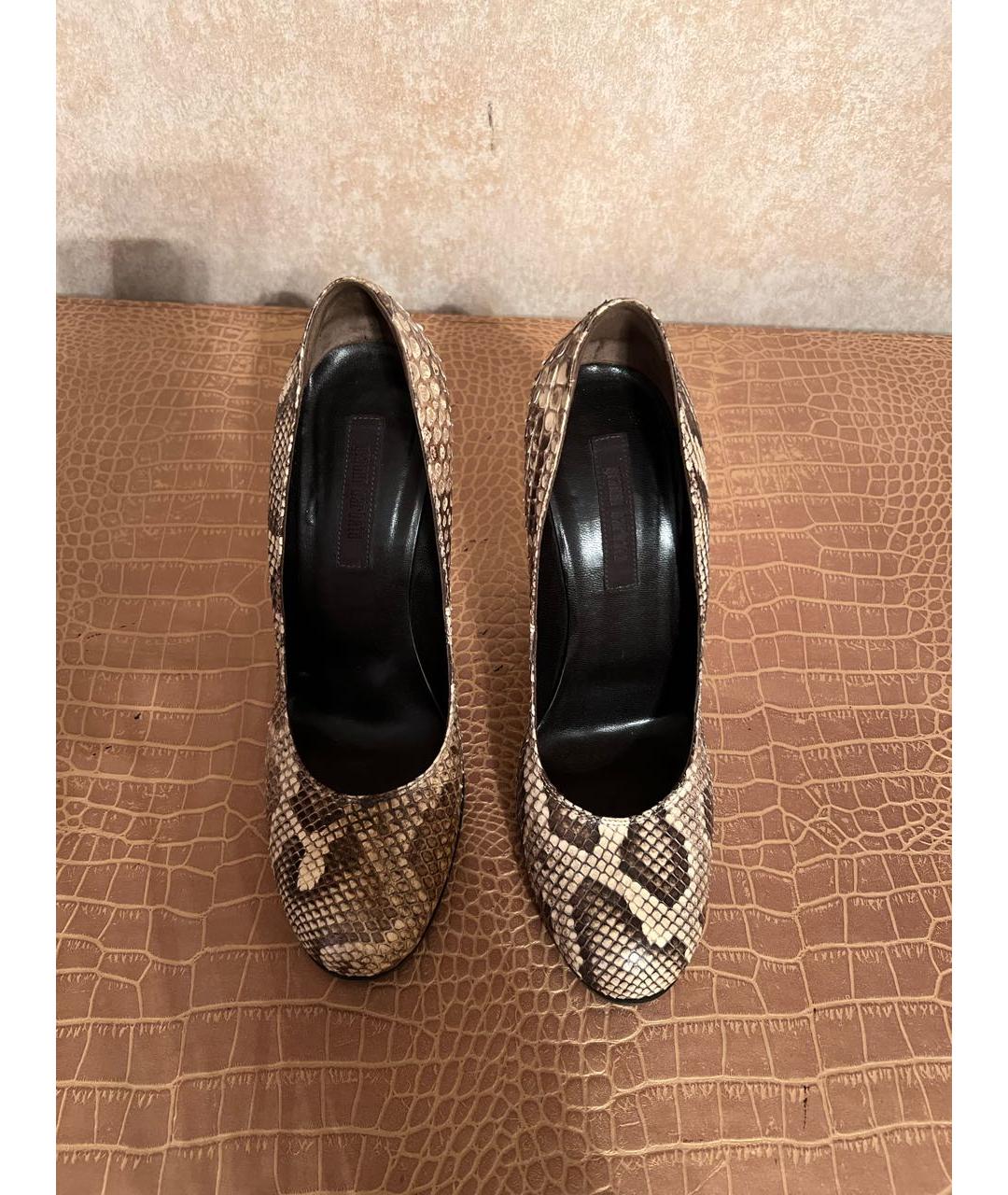 GIANNI BARBATO Бежевые туфли из экзотической кожи, фото 3