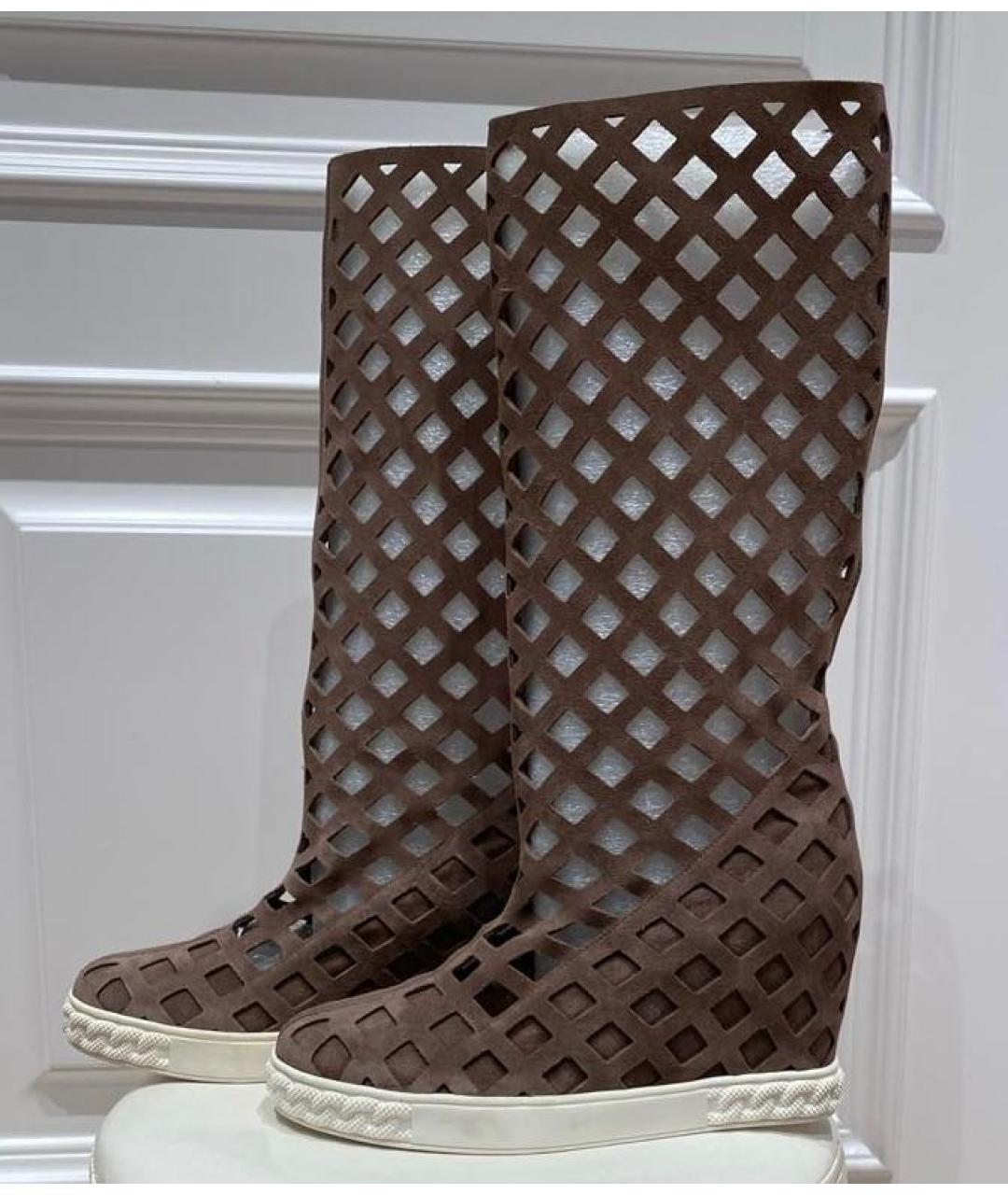 CASADEI Коричневые замшевые сапоги, фото 2