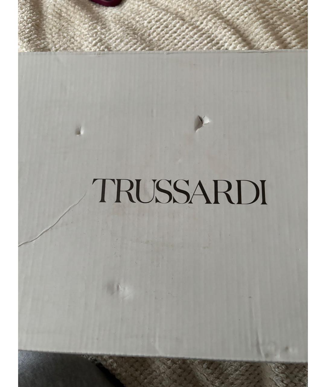 TRUSSARDI JEANS Бежевые низкие кроссовки / кеды из искусственной кожи, фото 5