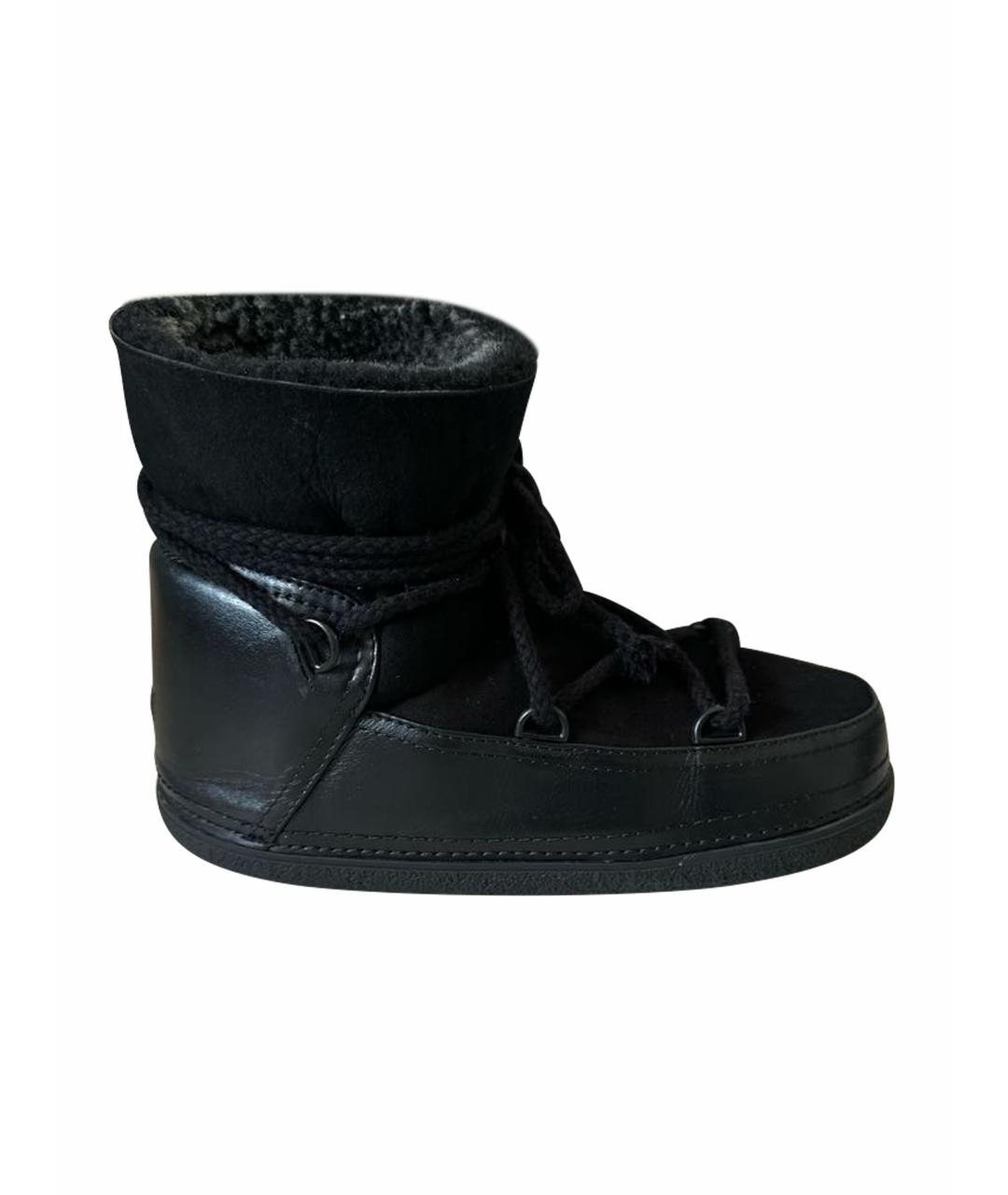 INUIKII Черные кожаные ботинки, фото 1