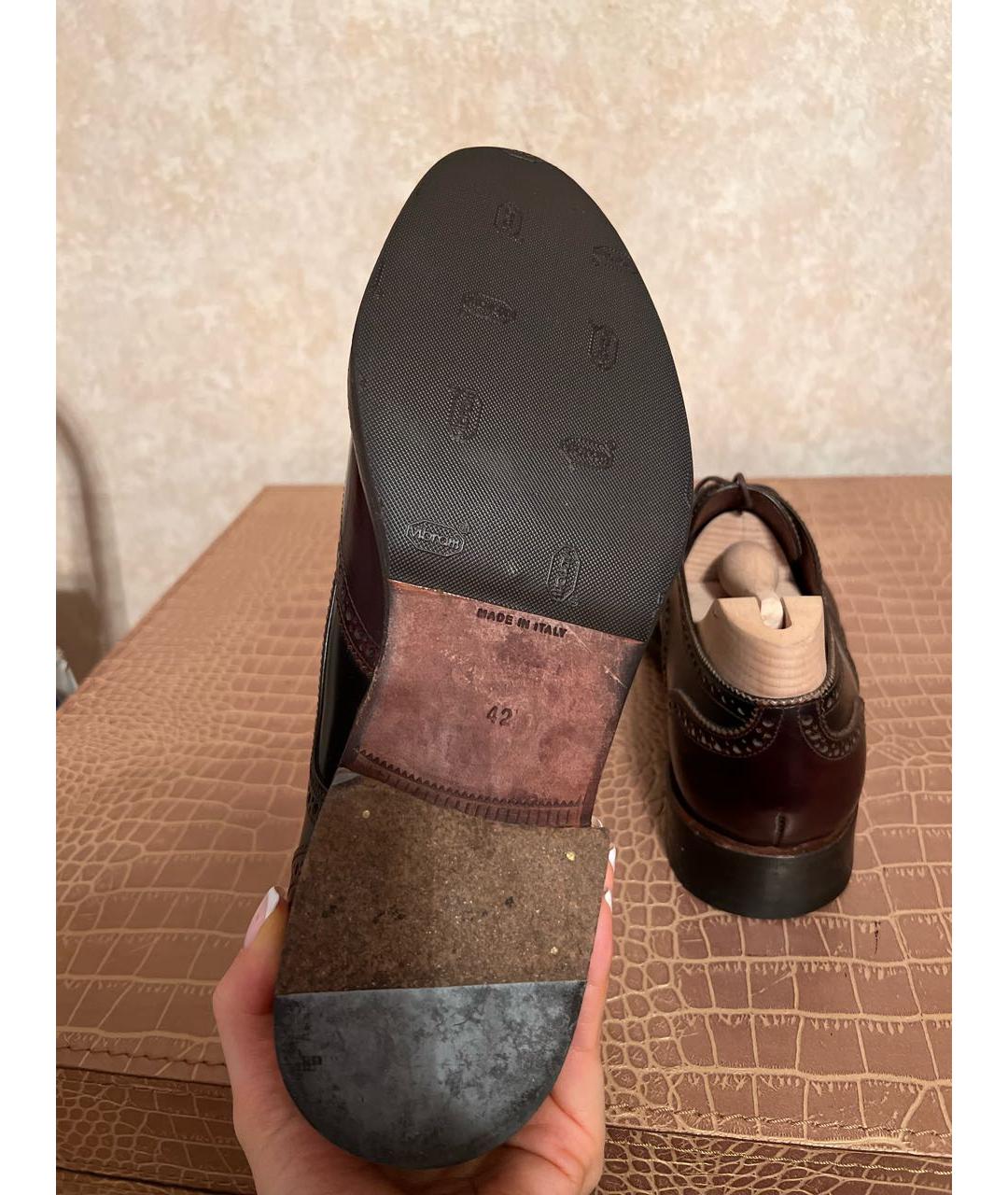 GIORGIO ARMANI Коричневые кожаные туфли, фото 5