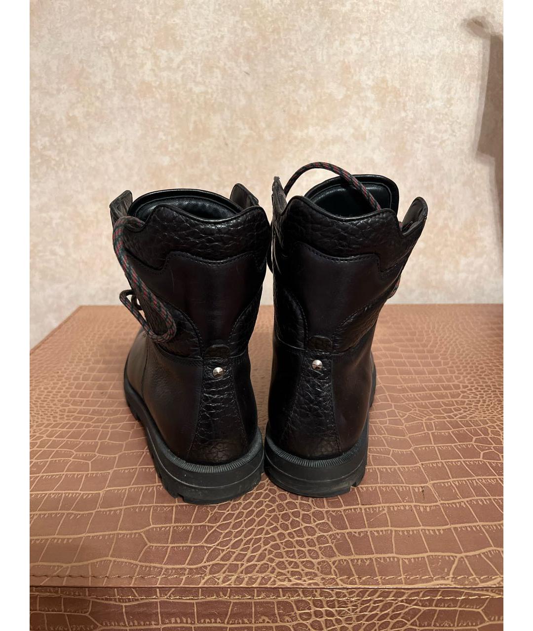 GUCCI Черные кожаные высокие ботинки, фото 4
